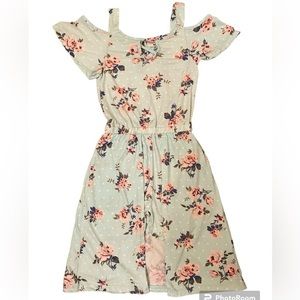 One Step Up Girls light Green Cold Shoulder Step In Shorts Dress